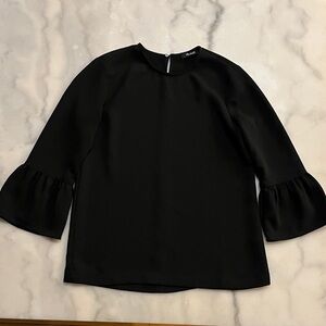 Madewell Black Blouse with Bell Sleeves